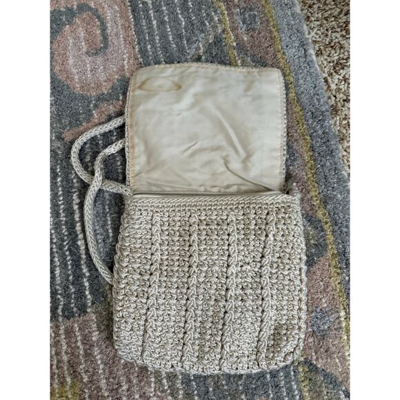 The Sak Crochet Crossbody Shoulder Bag‎ Beige Tan Boho Woven Purse - Picture 2 of 4